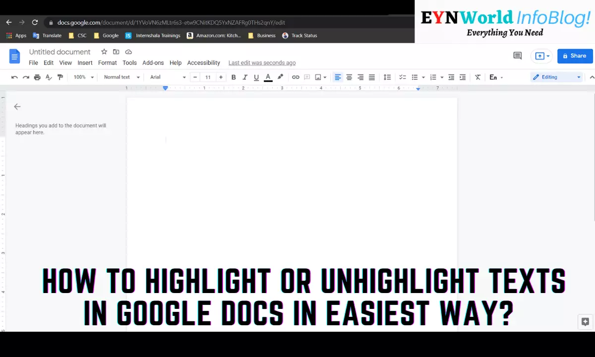 How to Highlight or Unhighlight Texts in Google Docs? in Easiest Way