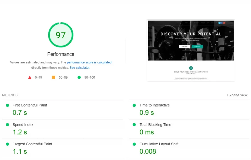 Page speed insights